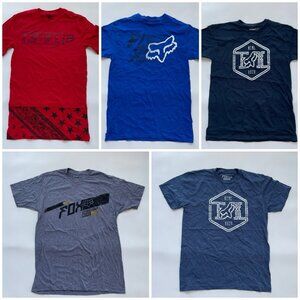 Fox Racing Men’s Lot Of “5” Pcs T-Shirts Short Sleeves In Grey/Blue/Red Size S